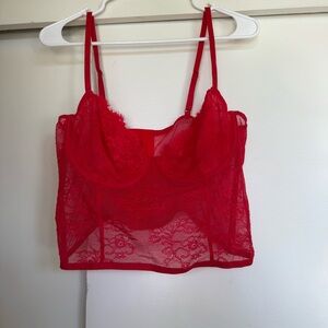 Elegant Red Lace Bralette